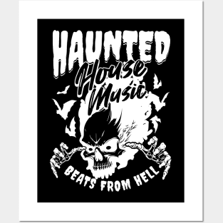 HOUSE MUSIC - Haunted House From Hell (White) Posters and Art